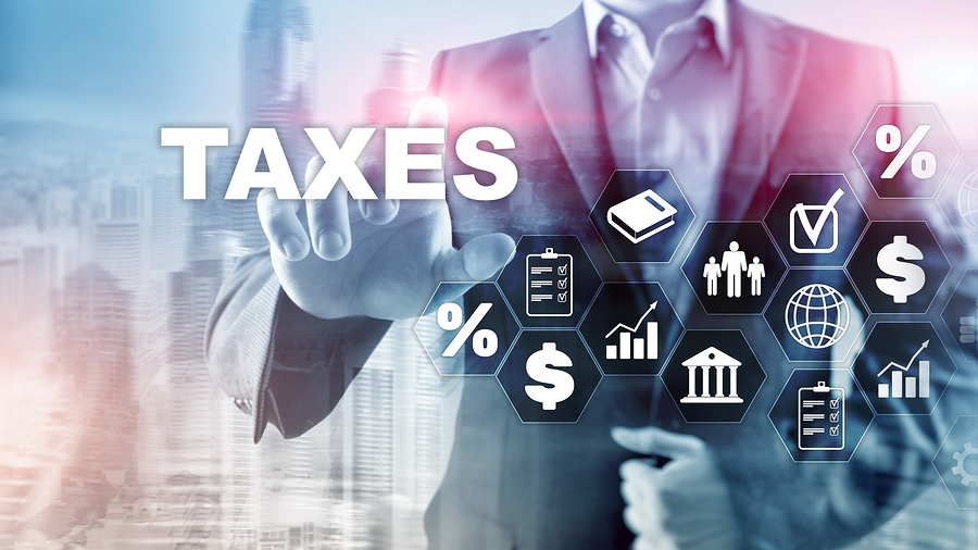 Accountant handling taxes
